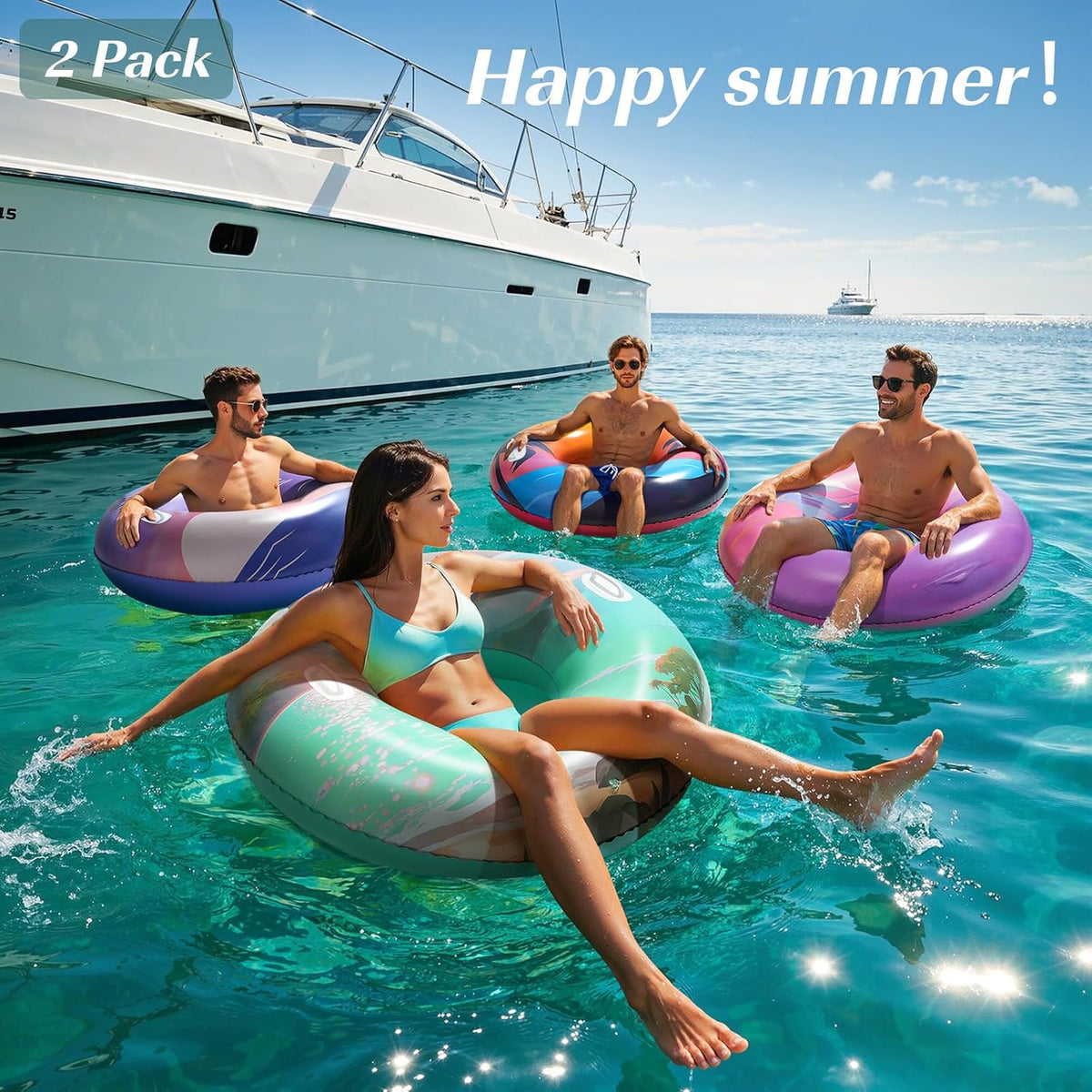 Pool Floats, Pool Tubes for Adult, Inflatable Pool Floats Fun Pool Floaties for Swimming Pool Beach Lake River Party Decoration Toys