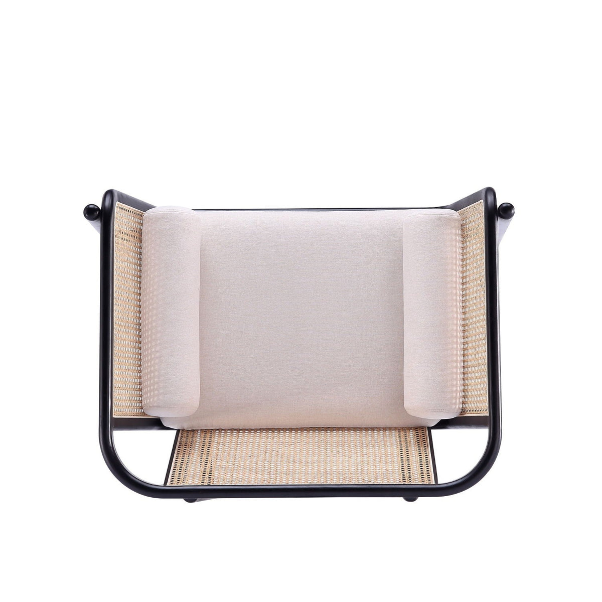 Versailles - Accent Armchair With Rattan Frame - Cream