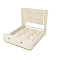 La Pierre - Bed With Storage Drawers And LED Headboard