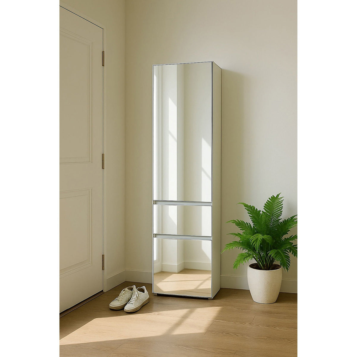 Elise - Modular Closet System With Mirror, Customizable Storage Solution - White