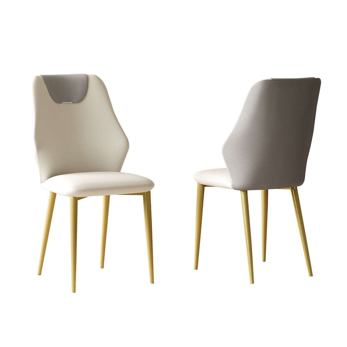 Dining Chairs (Set of 2) - Beige / Gray