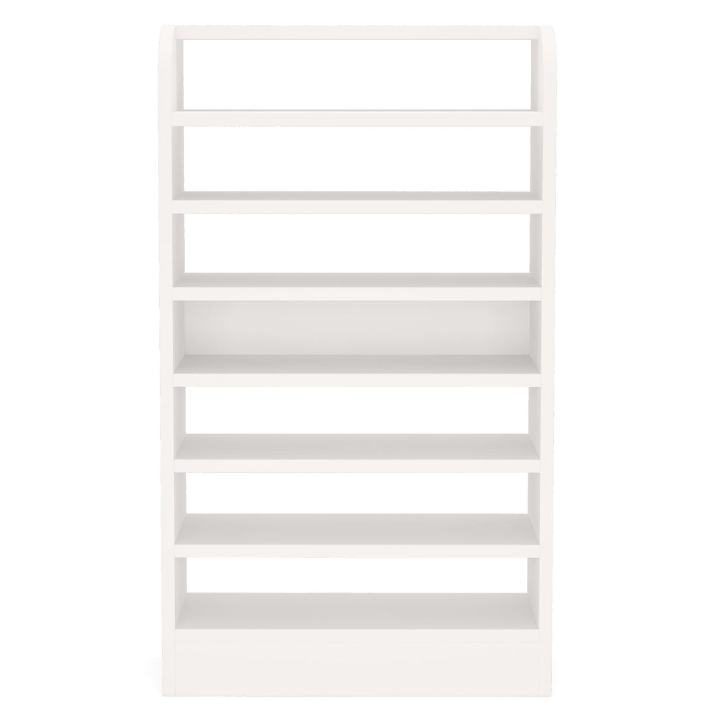 8 Tier Tall Shoe Rack, Wooden Shoe Storage Cabinet, Entryway Organizer - White