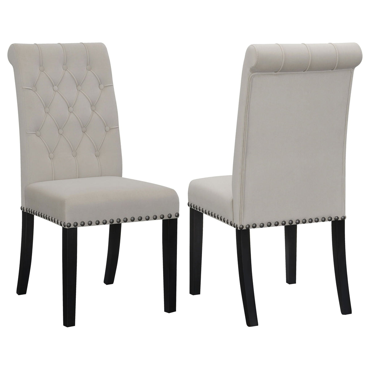 Tufted Rolled Backrest Side Chairs (Set of 2)