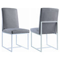 Upholstered Dining Chair Set With Base (Set of 2) - Gray