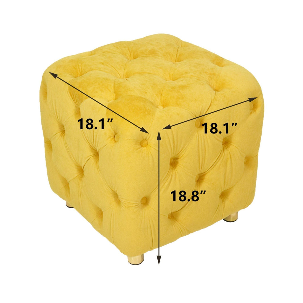 Modern Upholstered Ottoman, Exquisite Small End Table, Soft Foot Stool, Dressing Makeup Chair, Comfortable Seat For Living Room, Bedroom, Entrance