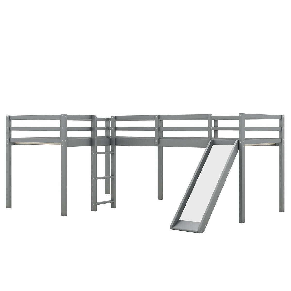L Shaped Loft Bed With Ladder And Slide