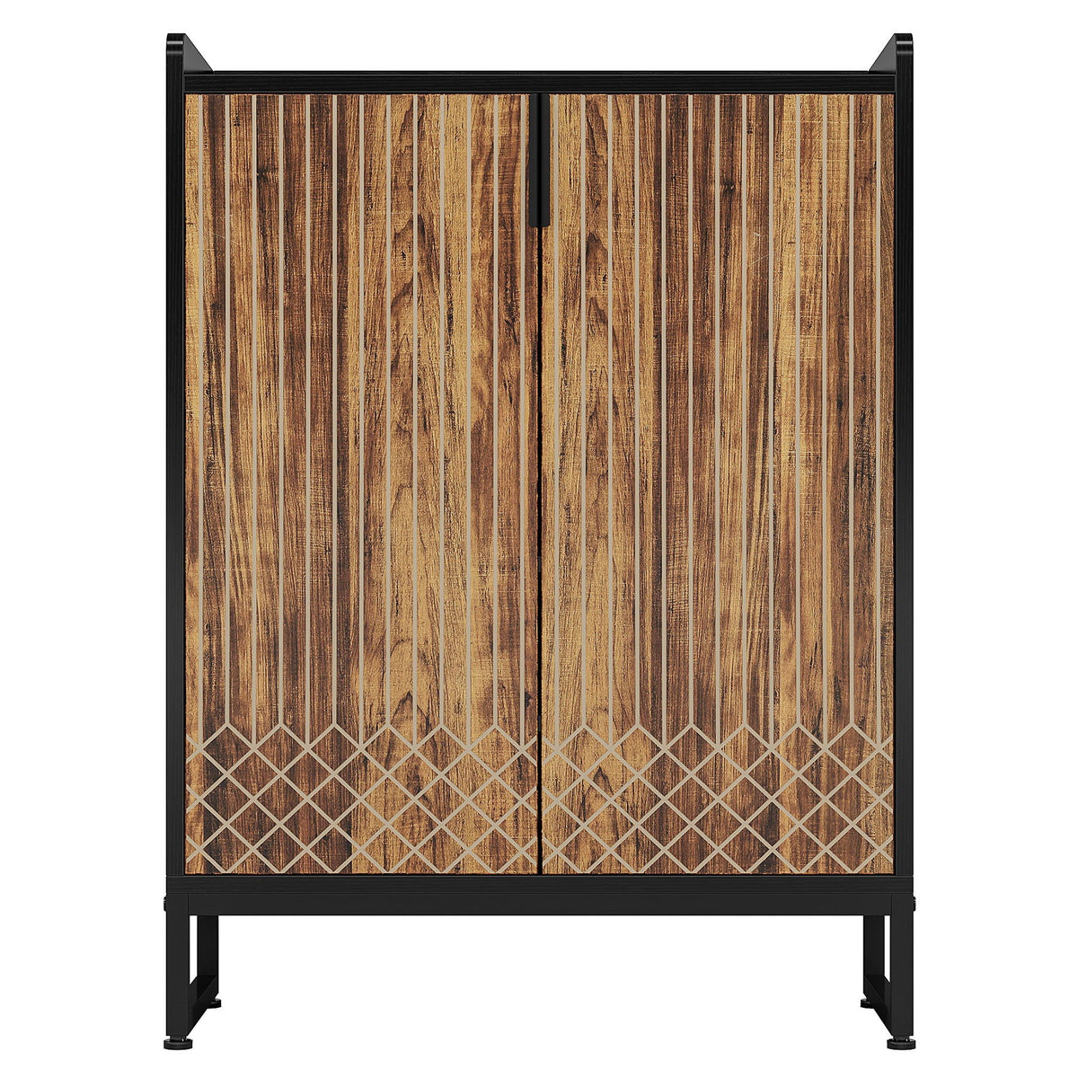 5 Tier Shoe Cabinet With Doors, Compact Entryway Storage Organizer