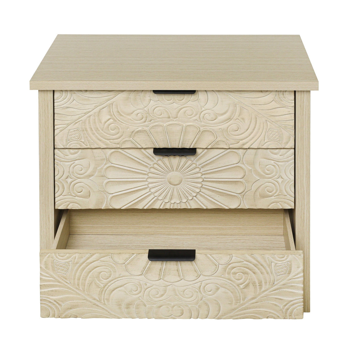 3 Drawer Cabinet - Natural Wood Finish