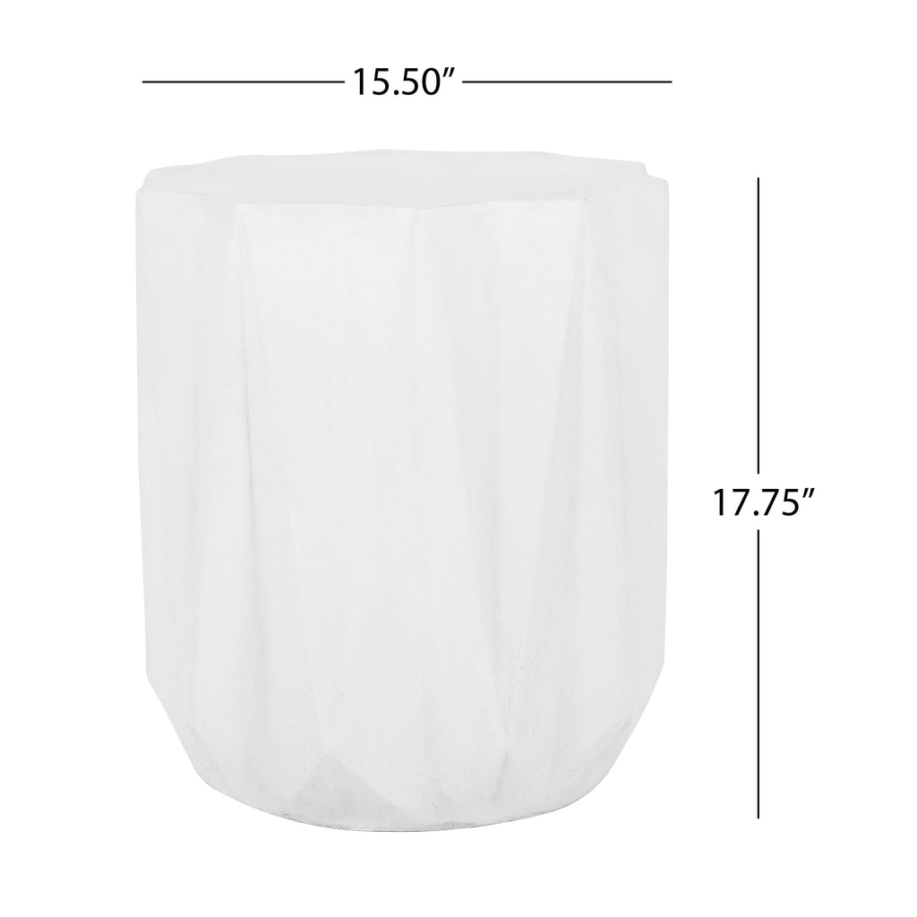 Outdoor Lightweight Concrete Side Table - Antique White