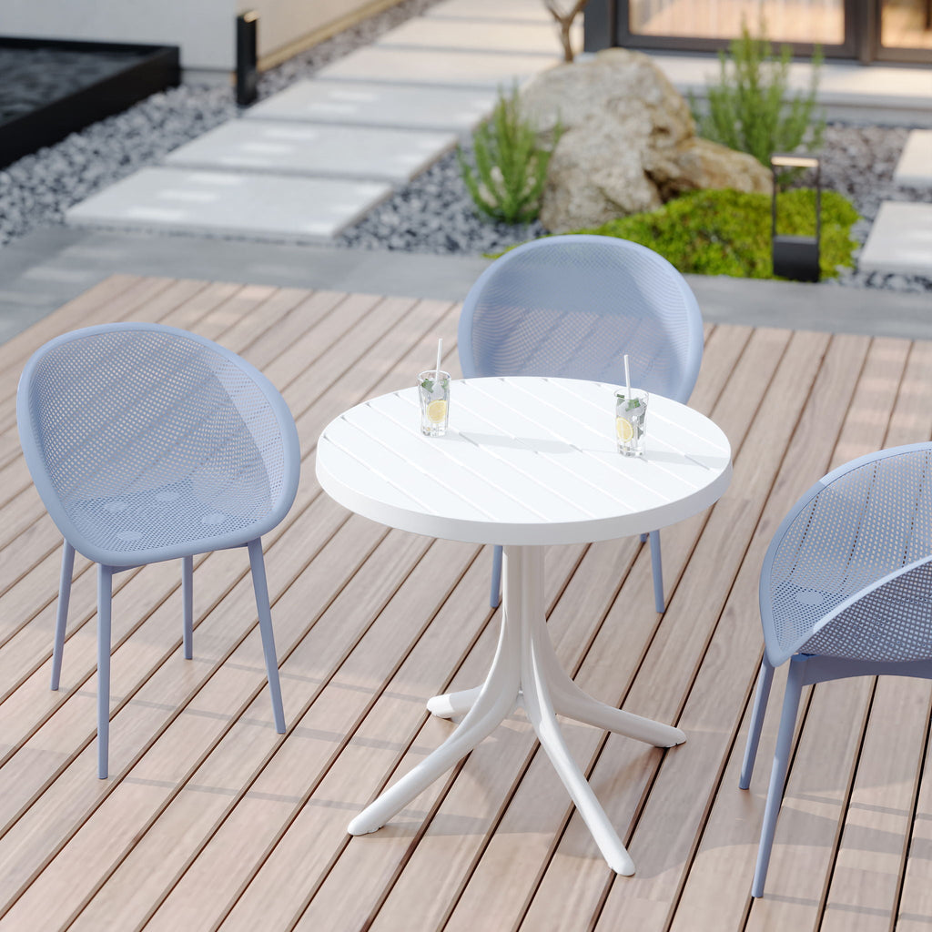 Modern Lounge Chair Set With Round Table