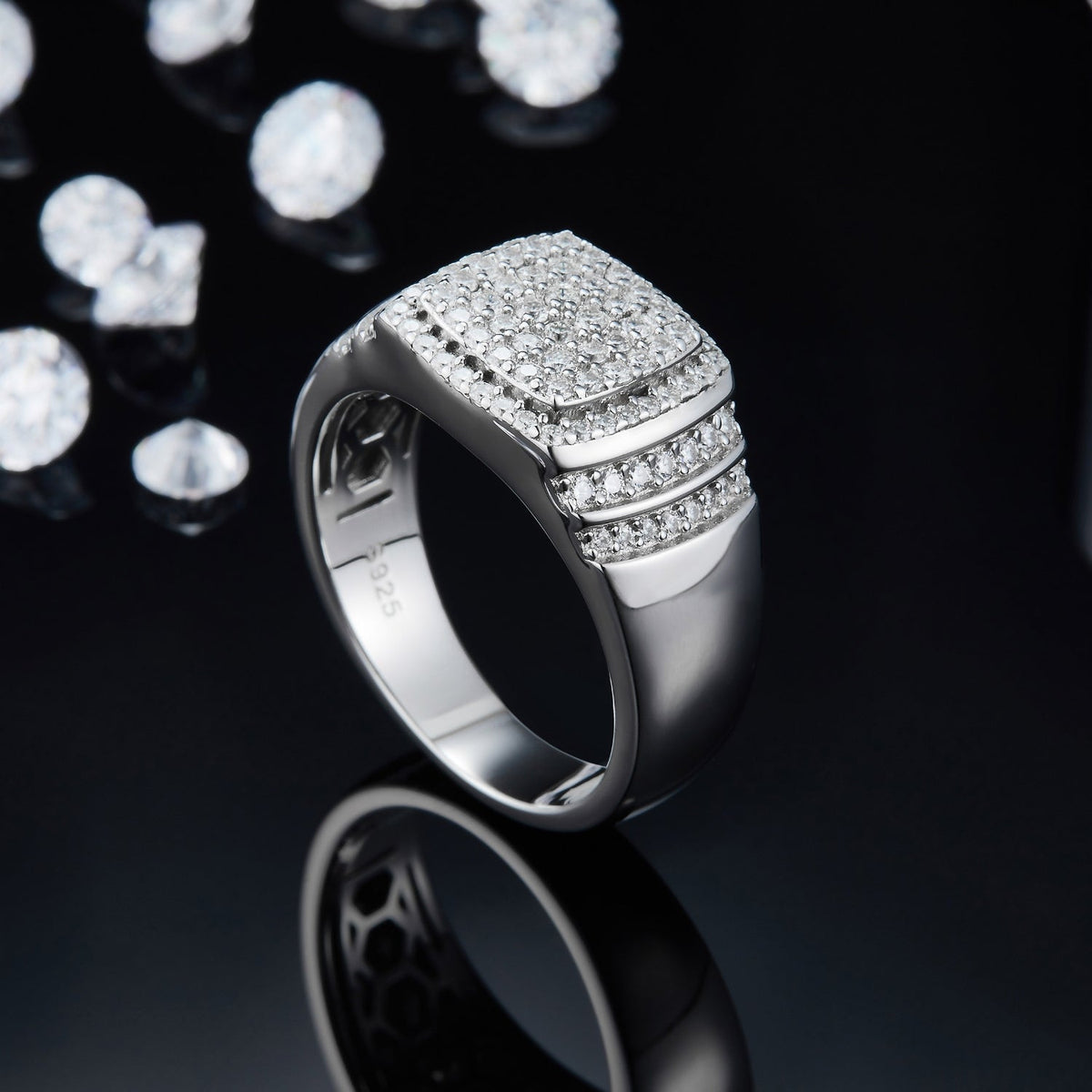 Sparkala™ Platinum Over Pure Sterling Silver Ring