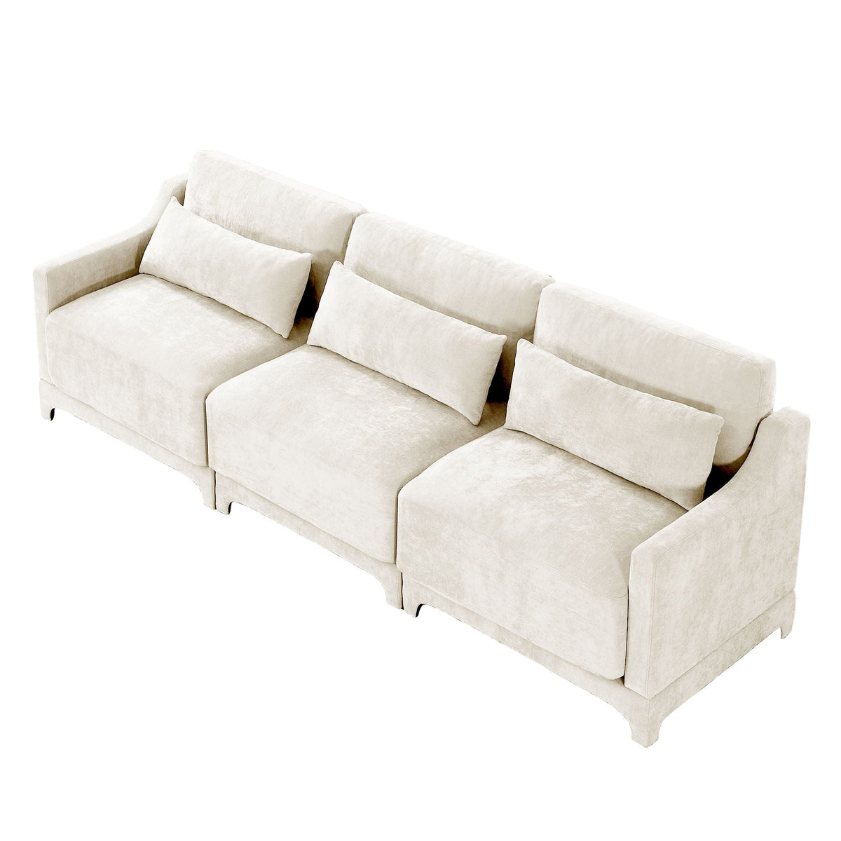 Elegant Sofa With Ergonomic Design And Lumbar Pillows