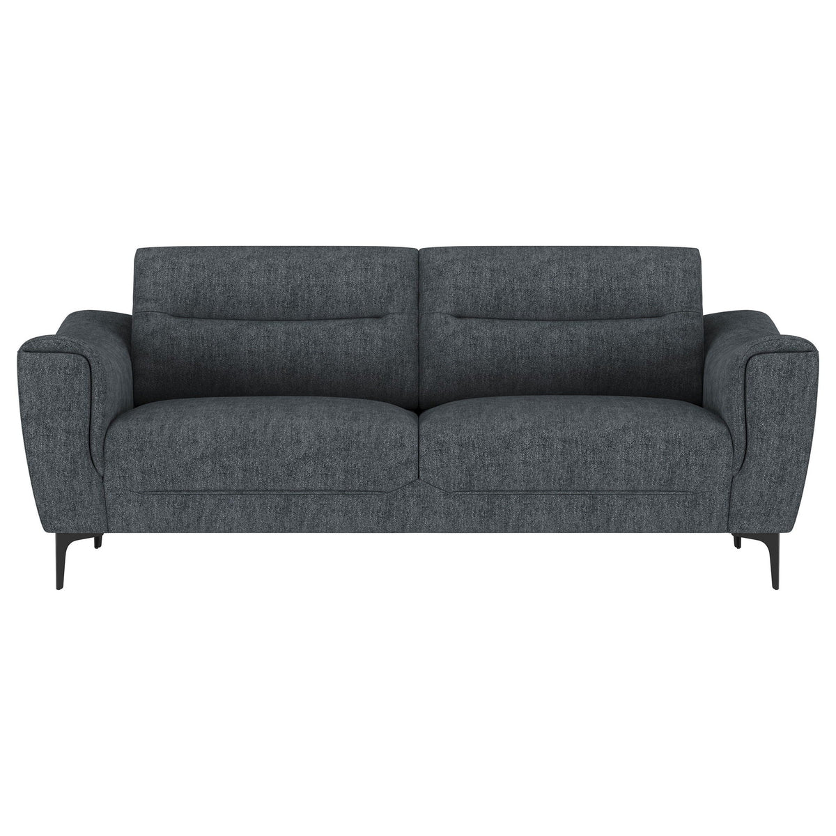 Oberle - 2 Piece Upholstered Sofa Set With Pocket Coil Seating - Charcoal