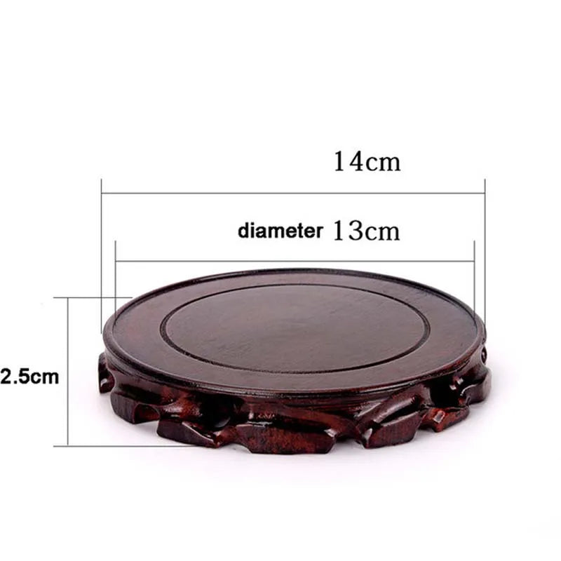 Retro Chinese Style 10-16cm Diameter Real Solid Wood Carving Imitation Old Round Base for Vase Teapot Statue Flowerpot