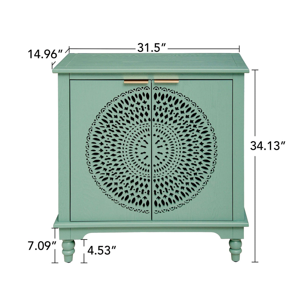 Hollow - Carved 2 Doors Accent Cabinet