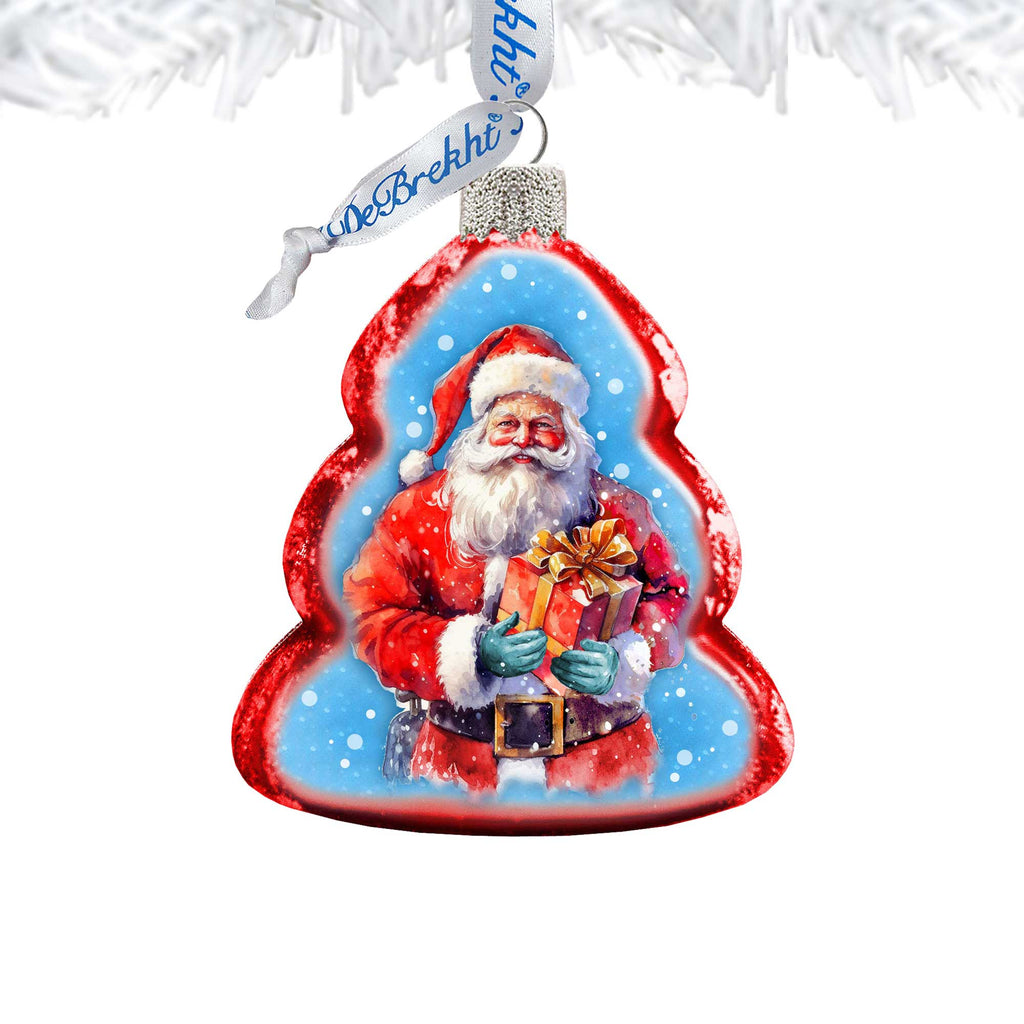 Santa's Gift Mercury Glass Ornaments by G. Debrekht - Christmas Santa Snowman Decor - 776013