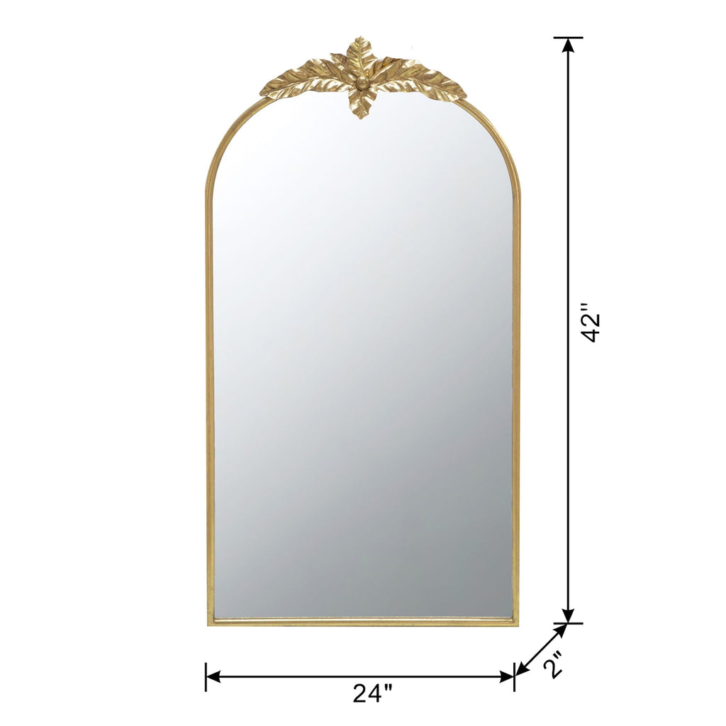 Arched Wall Mirror With Metal Frame, Wall Mirror For Living Room