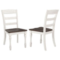 Ladder Back Side Chair With Saddle Seat (Set of 2) - White