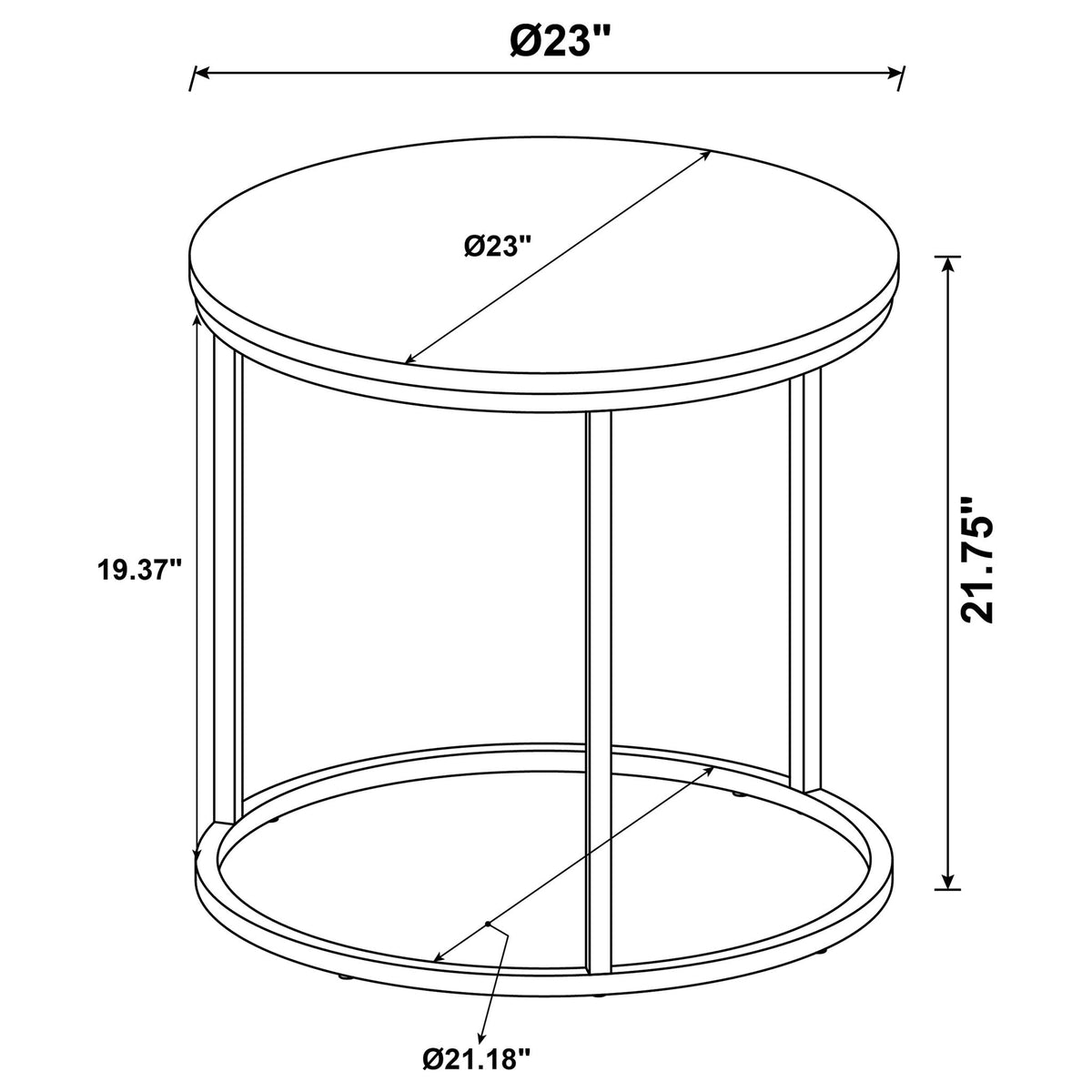 End Table - Gray / Gunmetal