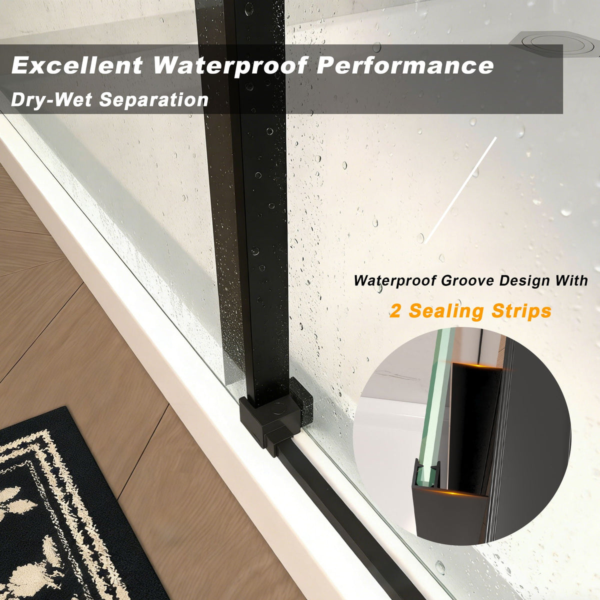 Frameless Single Sliding Shower Door