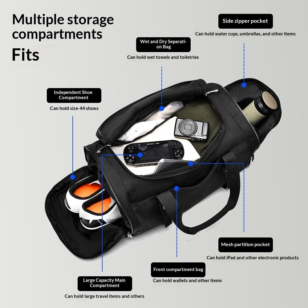 Outdoor Leisure Luggage With A Separate Shoe Compartment Multi-functional Travel Bag