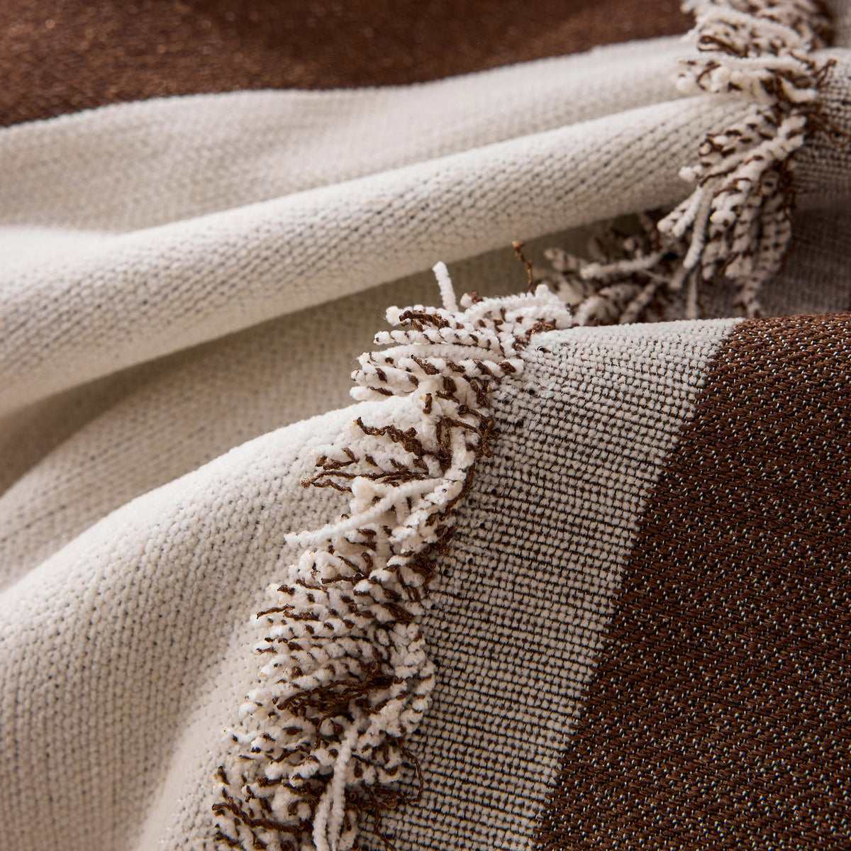 Modern Abstract Chenille Sofa Cover, Large Soft Throw Blanket with Tassels for Couch