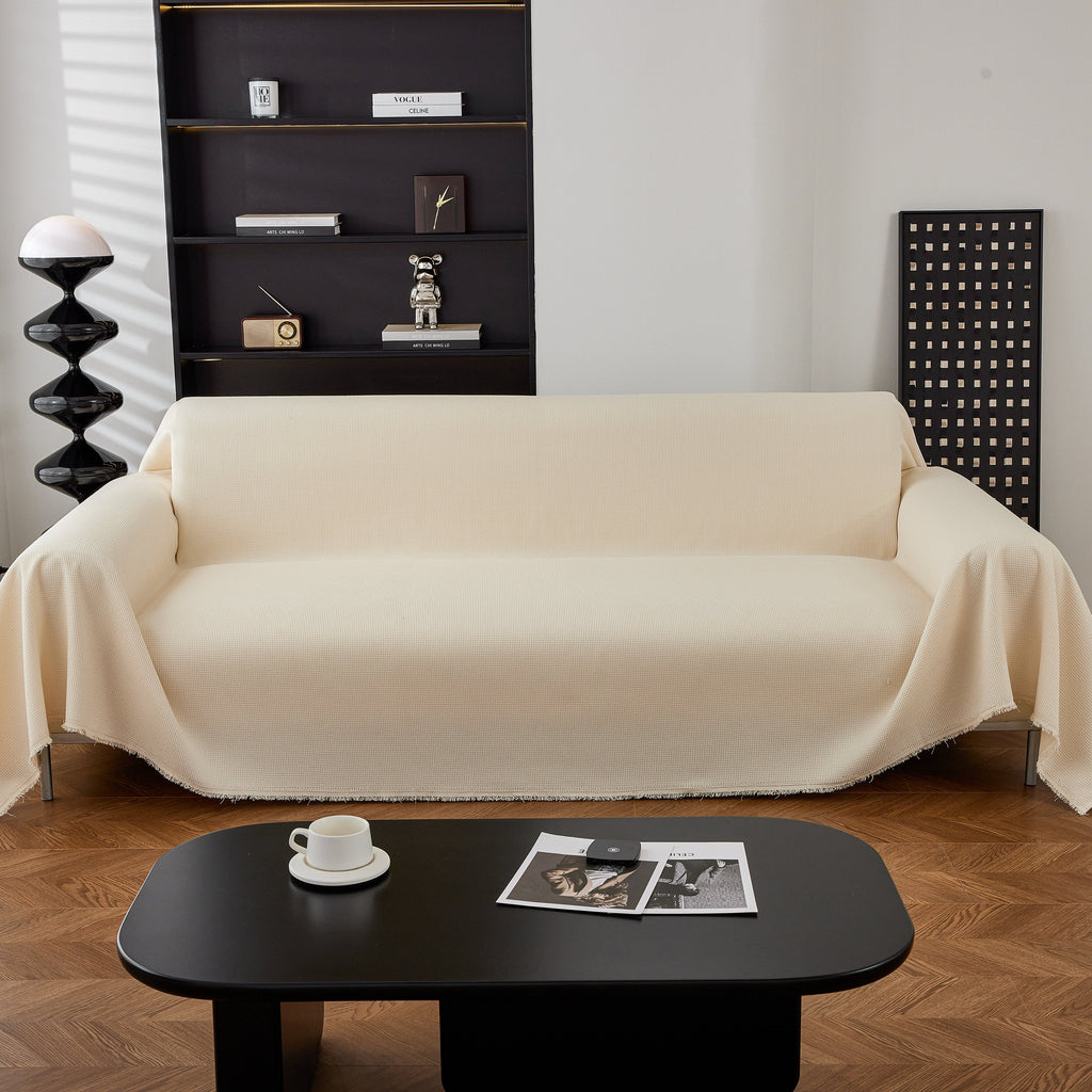 Waterproof Waffle Lattice Sofa Throw, Sofa Towel Cover for Couches, Simple Sofa Cover Blanket