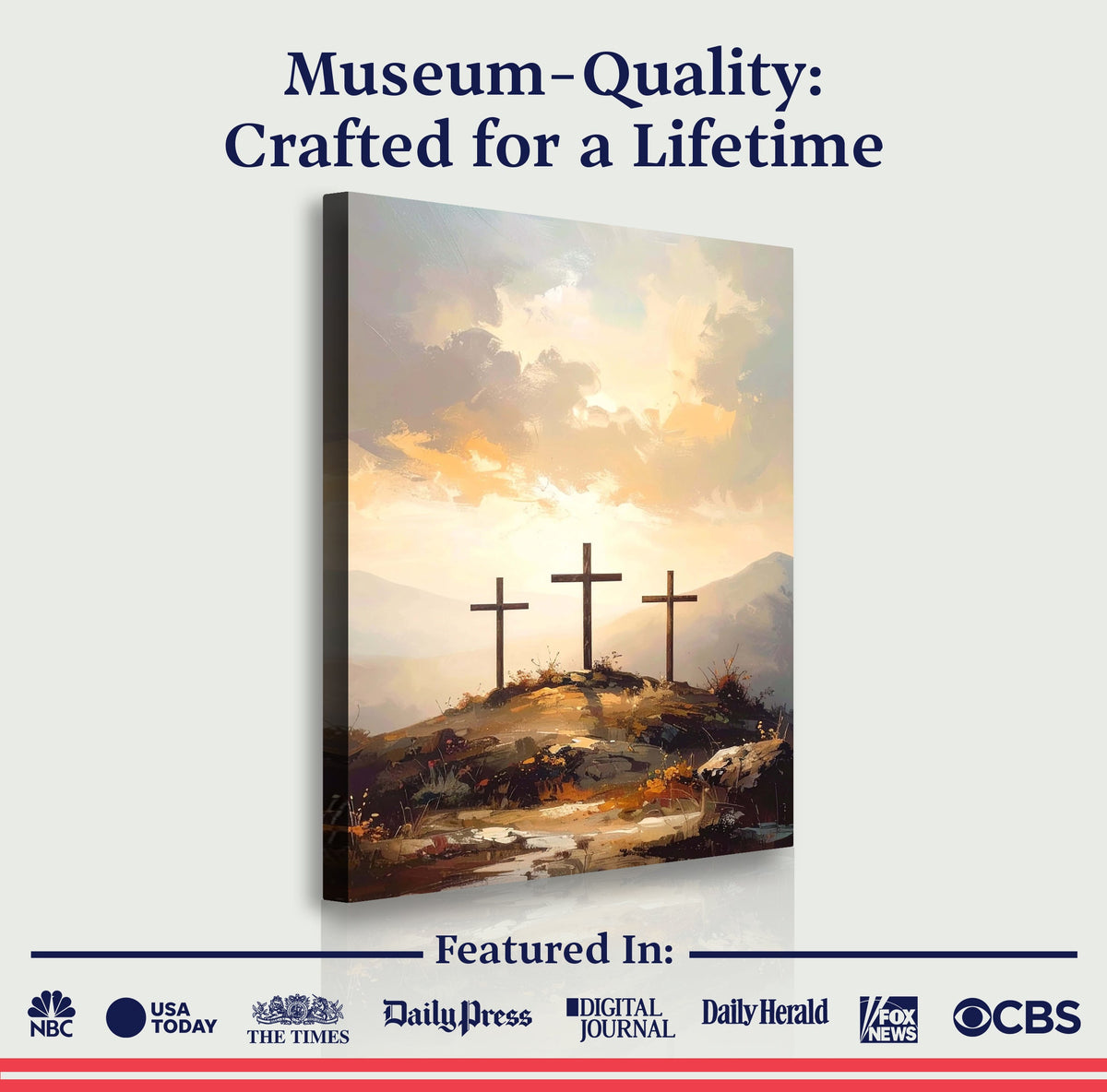 Three Crosses on Calvary Faith Wall Art
