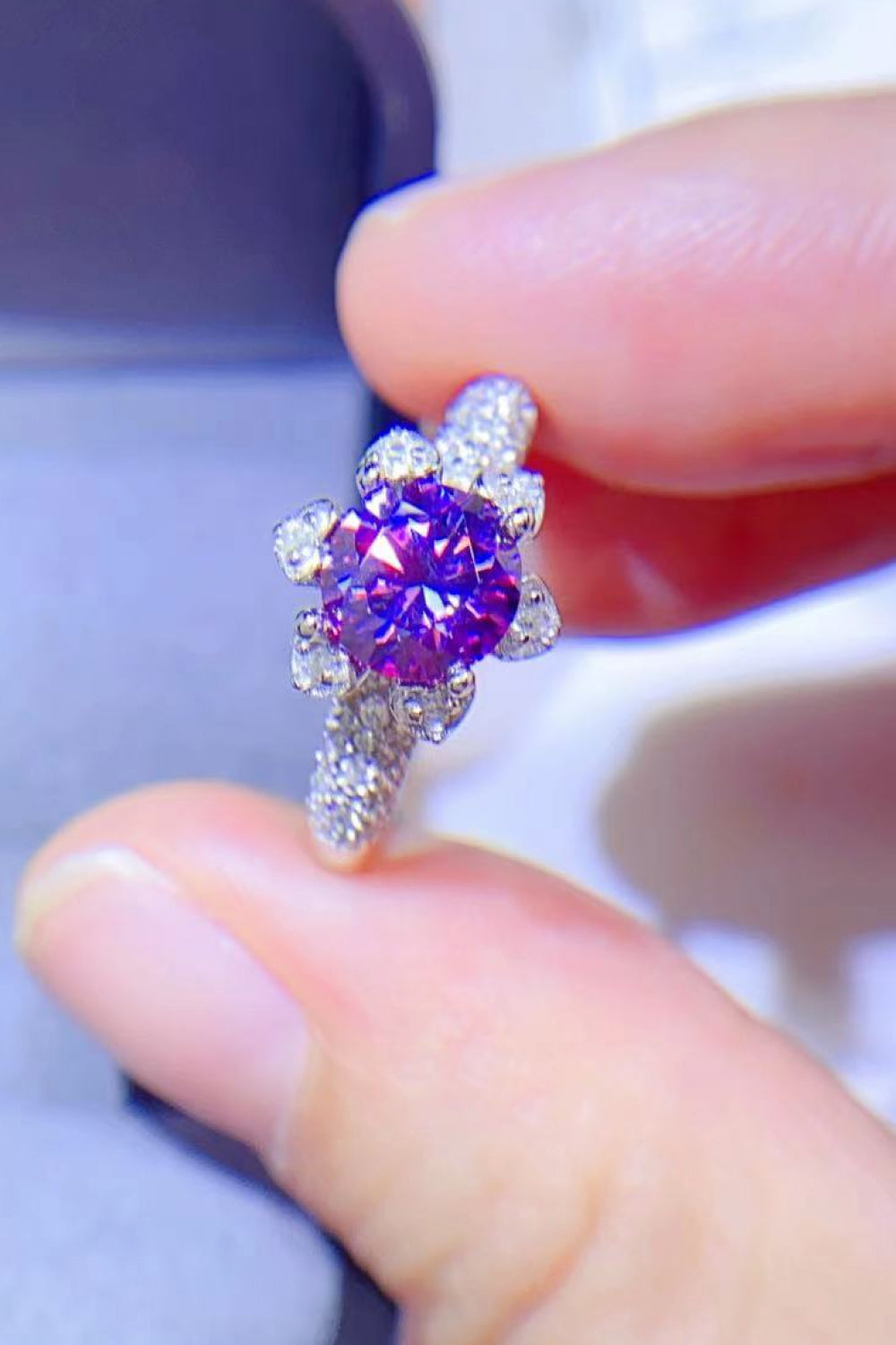 1 Carat Blue Sparkala™ Platinum Over Pure Sterling Silver Ring