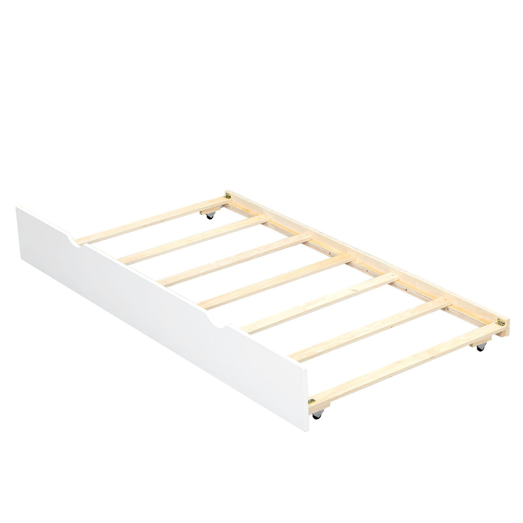 Daybed With Storage Shelves, USB Charging, And Trundle Bed