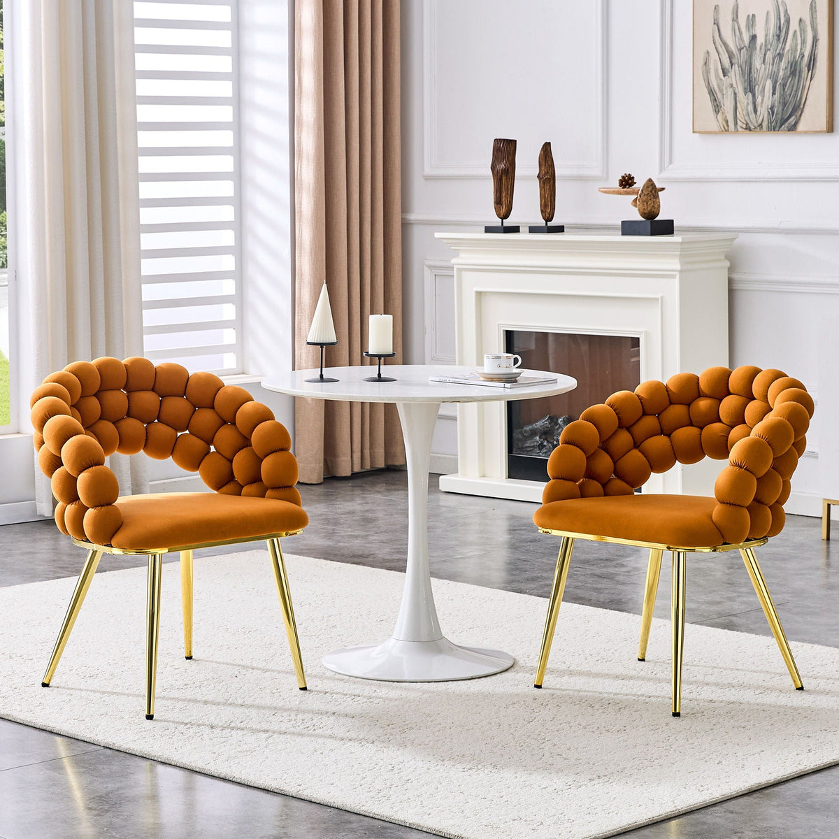 Puffy Bubble, Ball Chain Chairs For Dining Room (Set of 2)