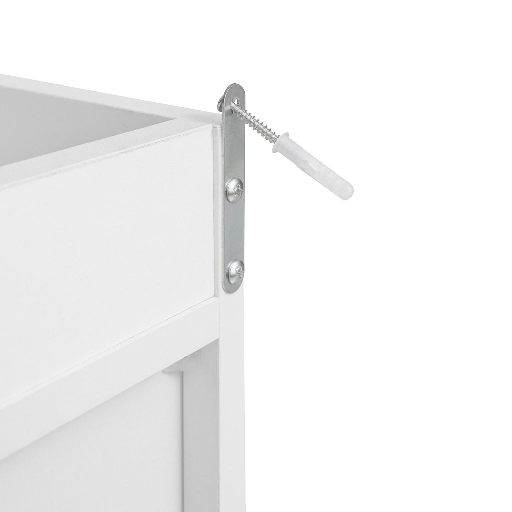 Wardrobe With 3 Drawers High Wardrobe Armoire With Rattan For Living Room Organizer - White