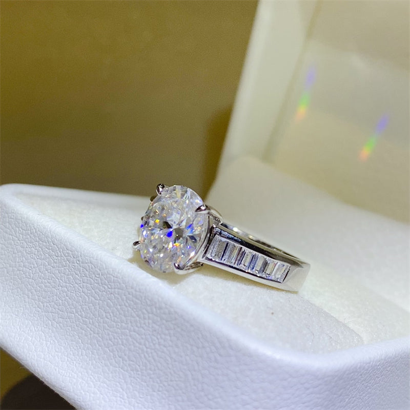 3 Carat Oval-Cut Sparkala™ Pure Sterling Silver Ring