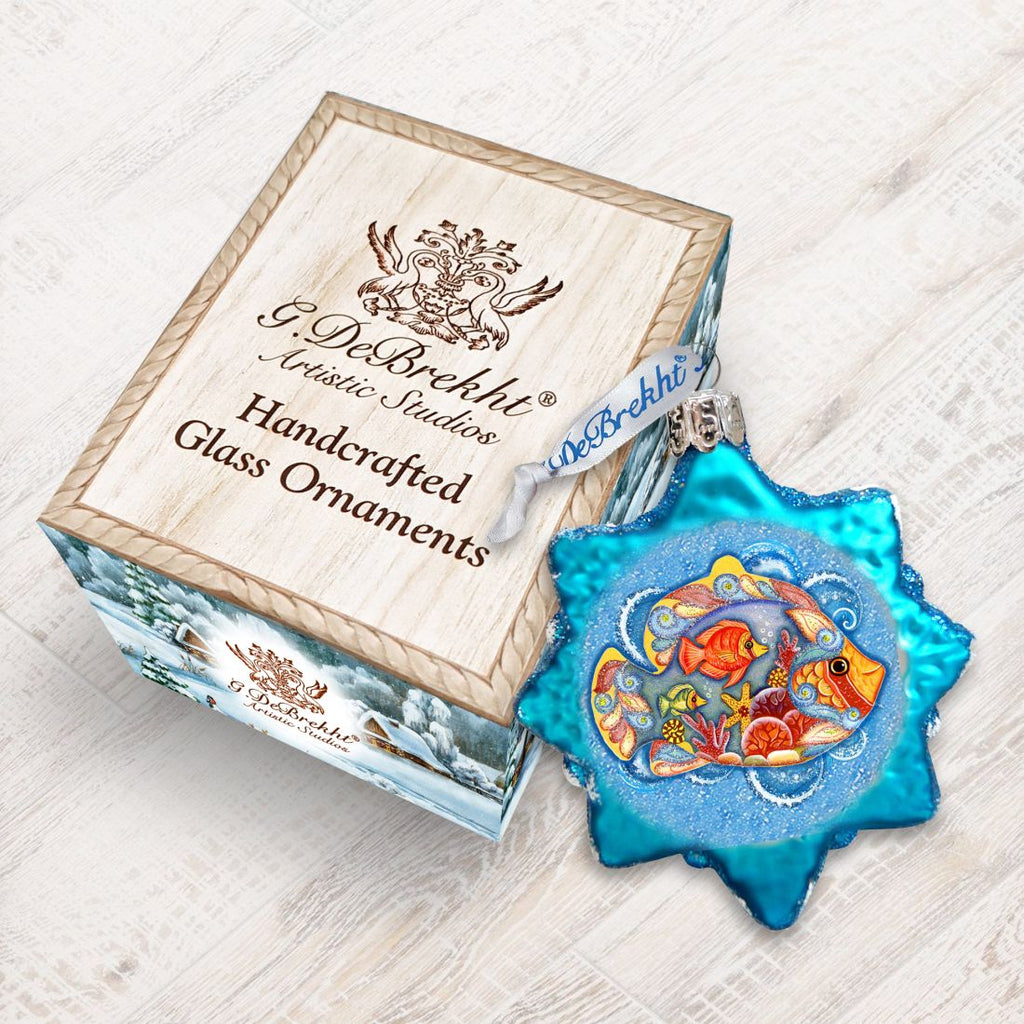 Star Mercury Glass Ornament by G. DeBrekht - Coastal Holiday Decor - 775477