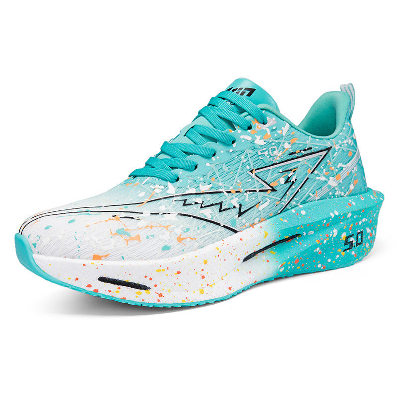 Iridescent Patchwork Sneakers – Holographic Fashion Running Shoes