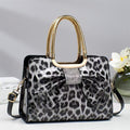 Hot-stone Embellished Fashionable Versatile Chic Leopard-print Womens Bag
