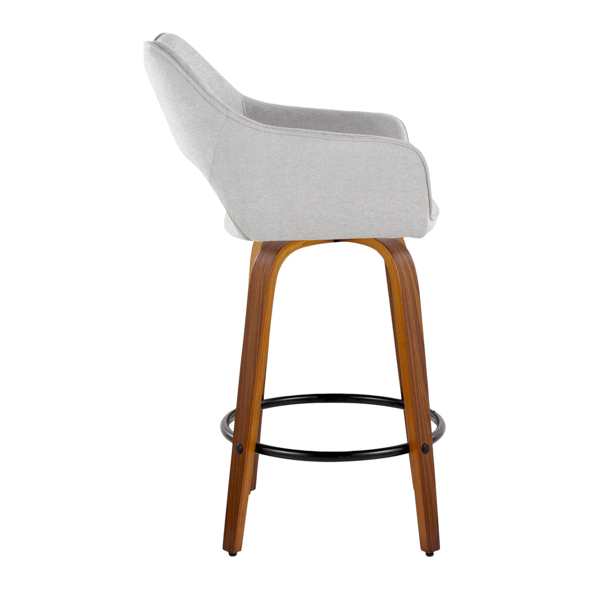 Mustang - Contemporary Fixed Height Counter Stool With Swivel With Round Footrest (Set of 2)