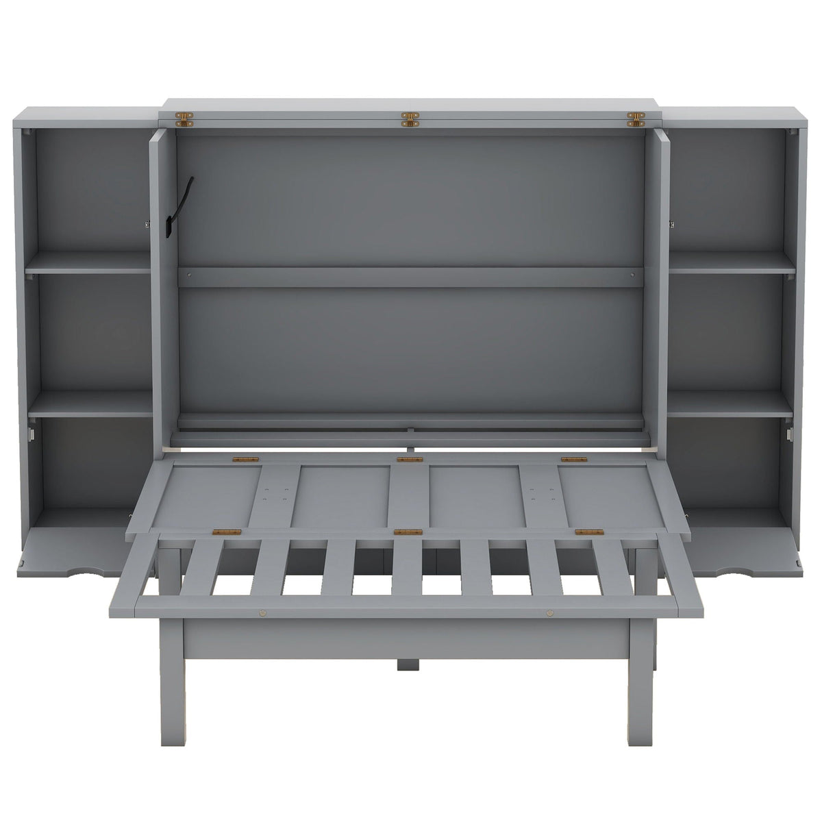 Murphy Bed With Shelves, Drawers And USB Ports