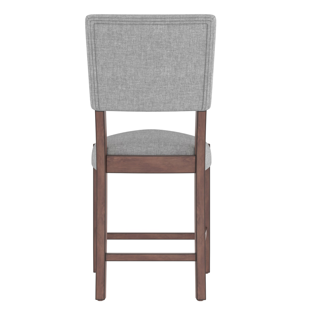 Set of 4 Mid-Century Modern Linen Upholstered Bar Stools