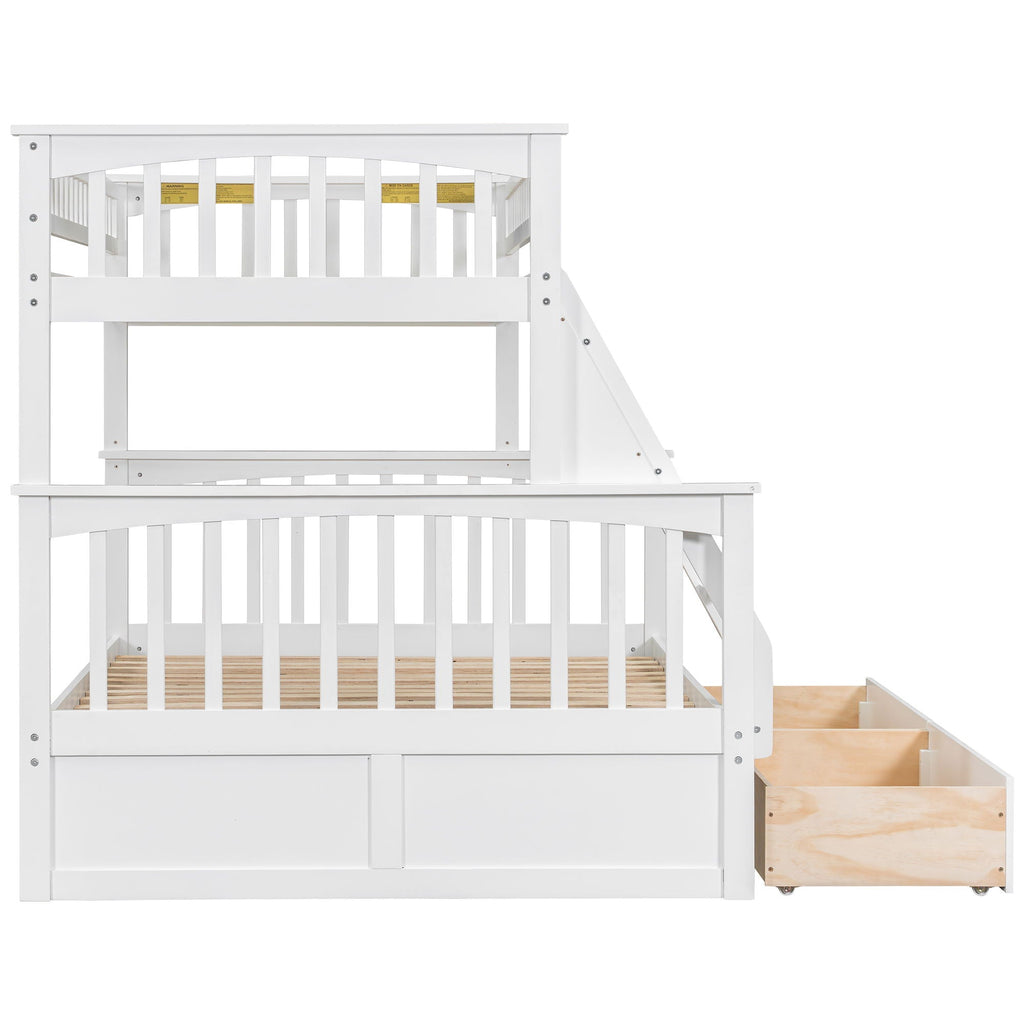 Bunk Bed With Drawers, Convertible Storage Bed