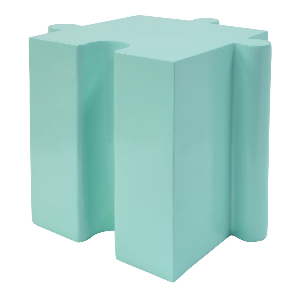 3-Piece Artistic Puzzle Table Set, Modular MGO Side Tables with Interlocking Design