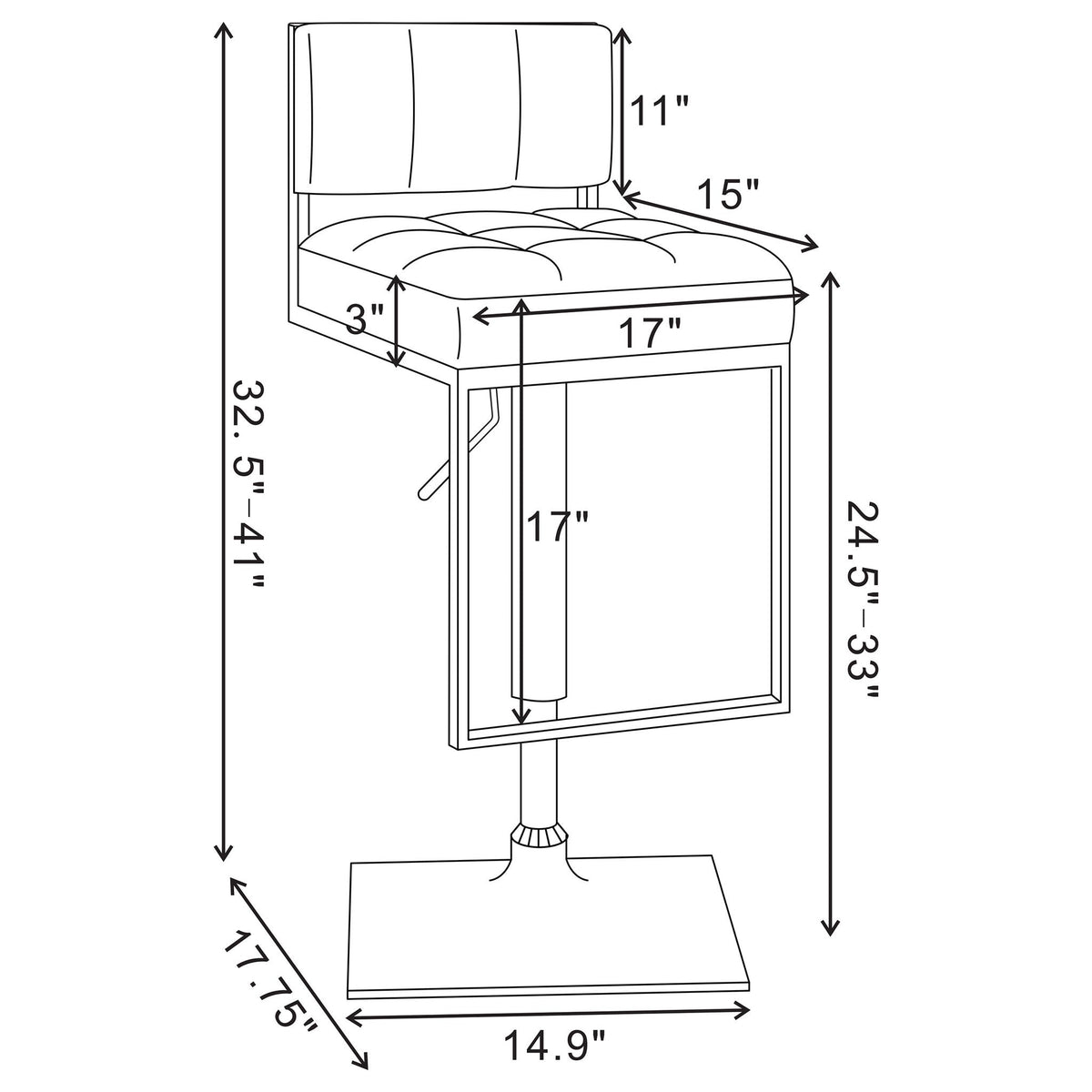 Alameda - Adjustable Bar Stool - White