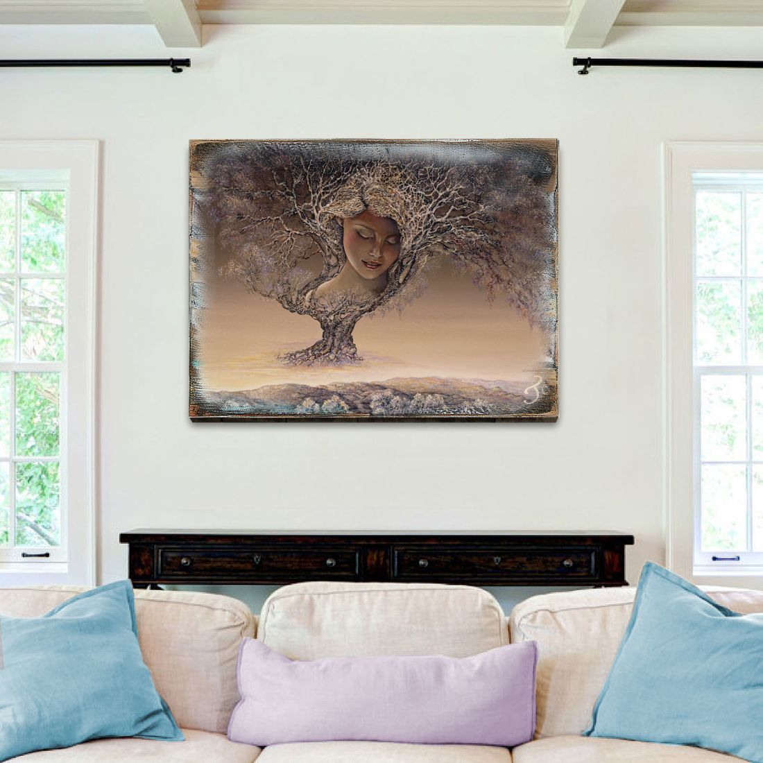 Mother Nature Fantasy Wooden Wall Art by Josephine Wall - Fantasy Decor - 852120-JW