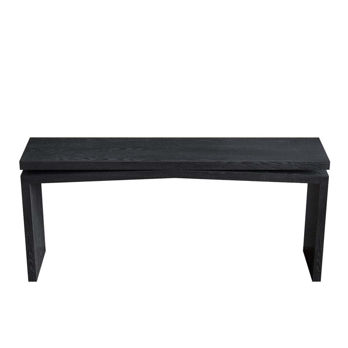 65-Inch Rustic Solid Wood Veneer Console Table