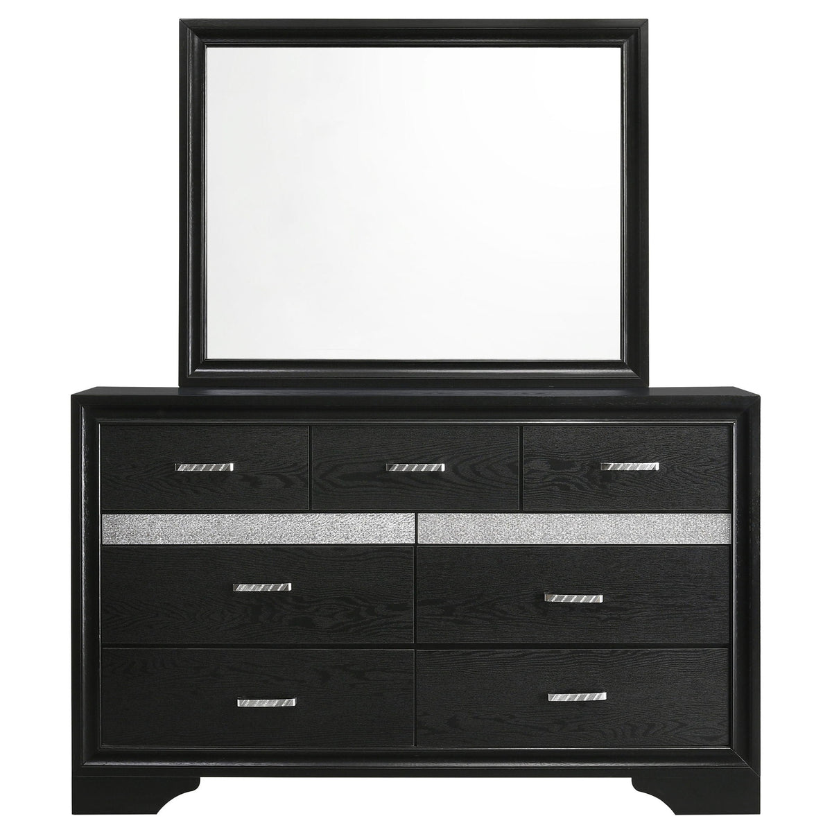 Annie - 7 Drawer Dresser With Mirror - Black