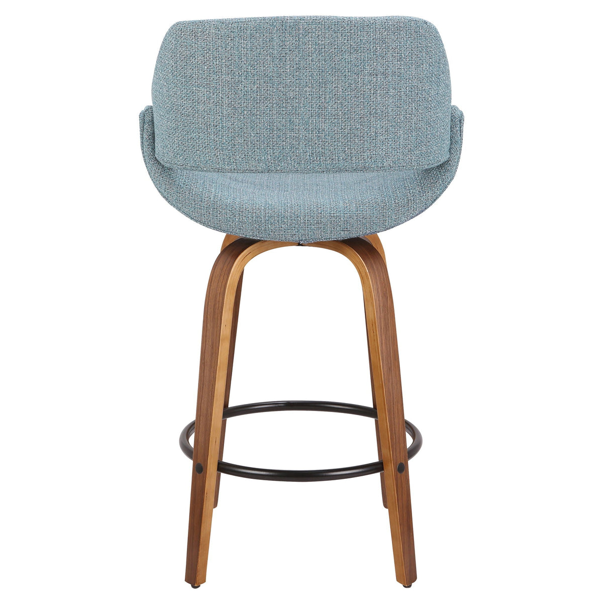 Fabrico - Mid Century Modern Fixed Height Counter Stool And Round Footrest (Set of 2)
