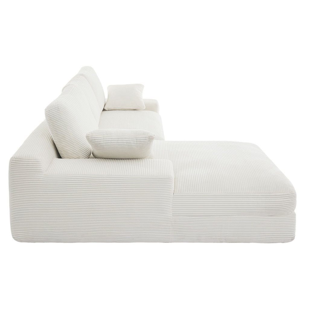 Compressed Sofa With 3 Back Cushions, 2 Throw Pillows