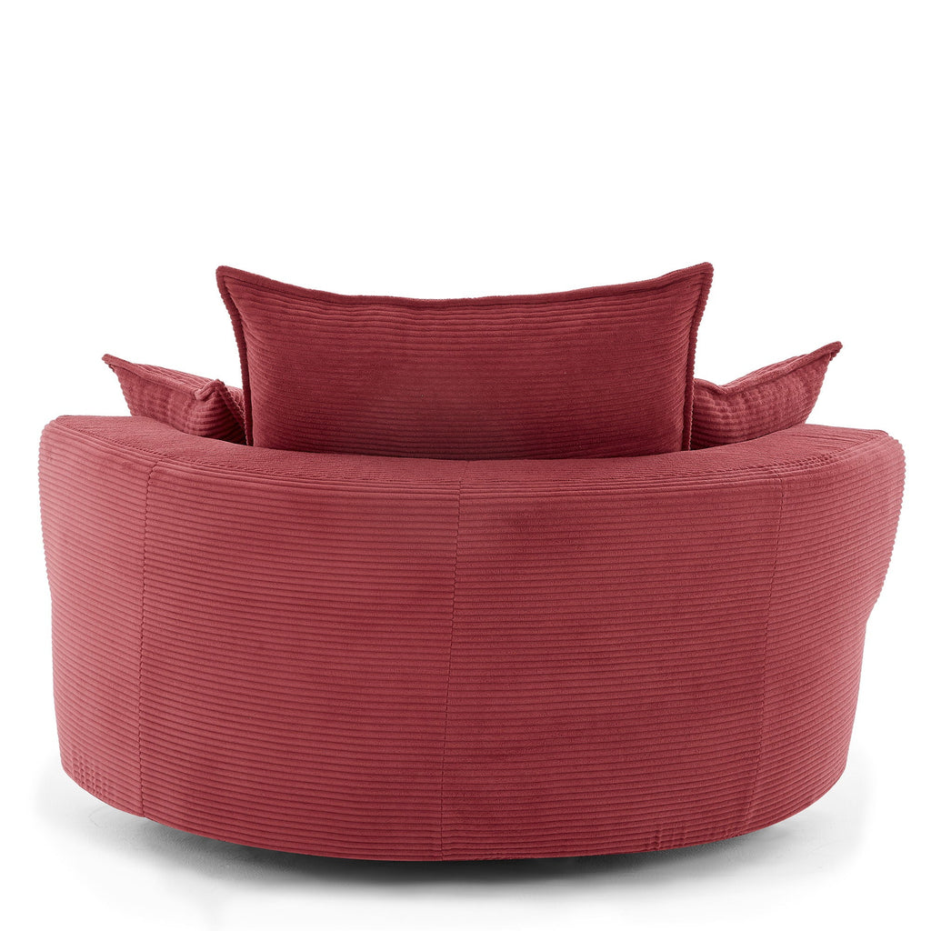 360° Swivel Accent Barrel Chair With Dual Layer Cushion And 3 Removable Pillows