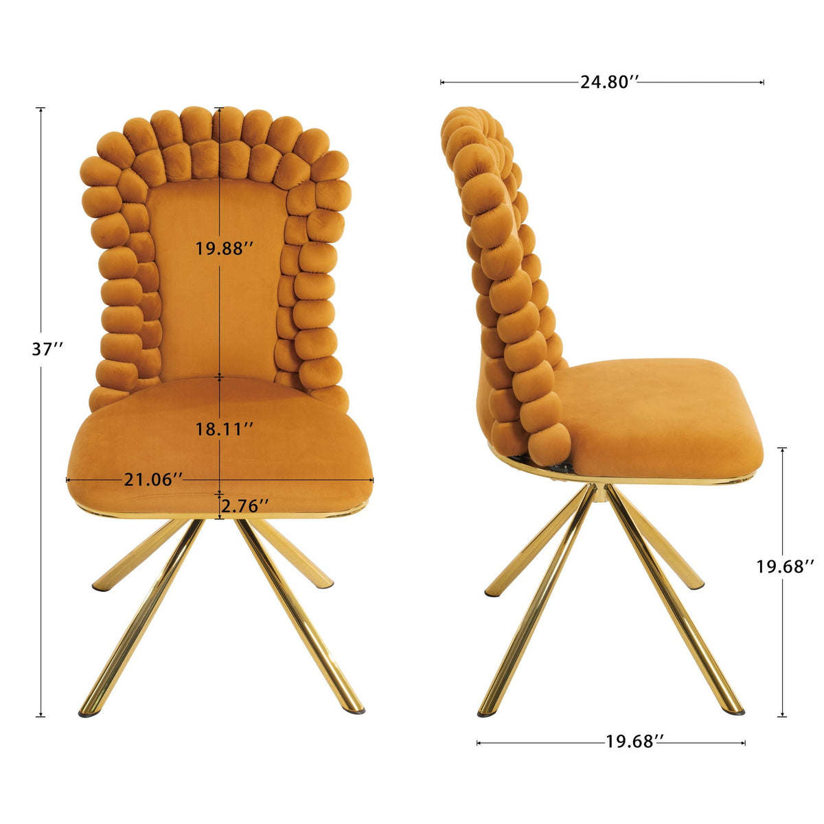 Upholstered Swivel Dining Chairs (Set of 2)