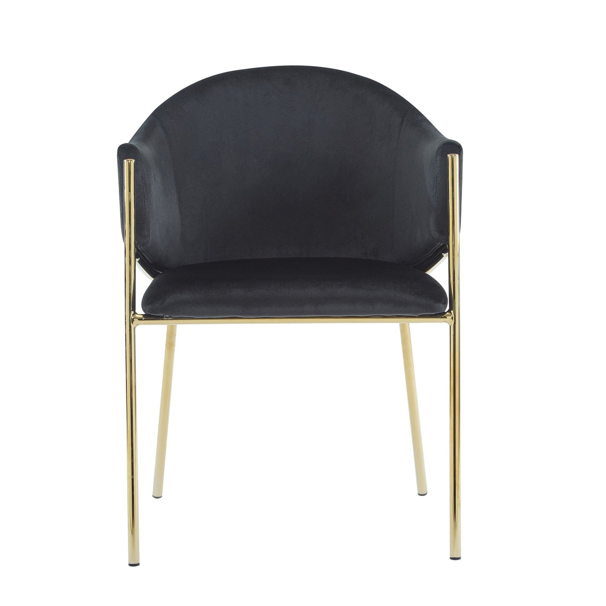 Modern Upholstered Dining Chair With Plush Velvet and Metal Frame